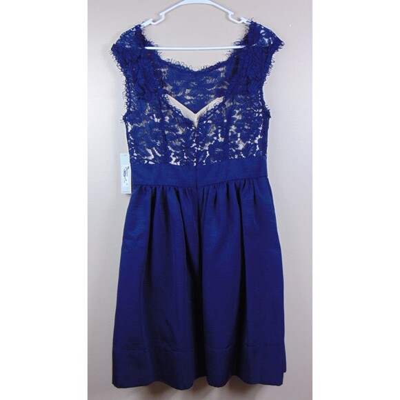 New Eliza J Dress Women's Size 8 Navy Blue Fit n Flare Evening Prom Wedding Semi - Picture 4 of 8